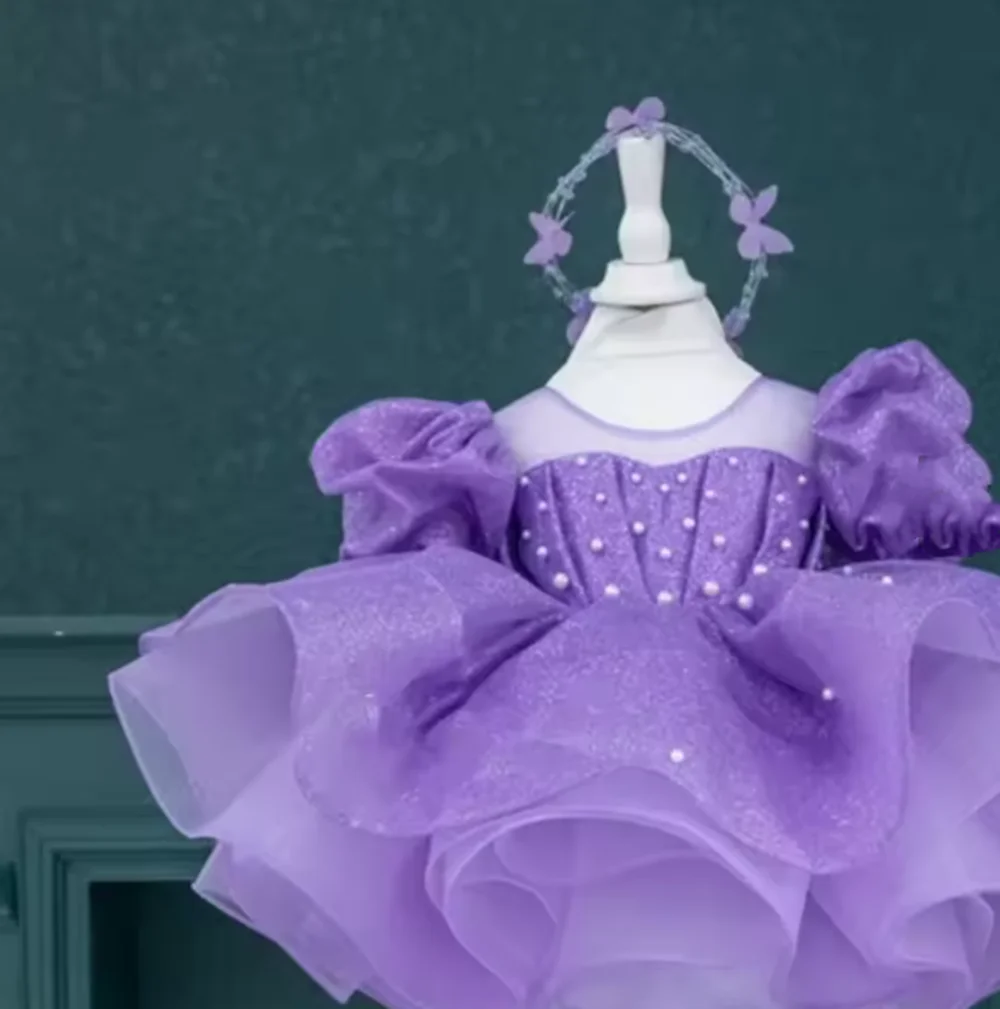 Customized Purple Flower Girl Dresses For Wedding Pearls Fluffy With Bow Lovely Kids Birthday Party First Communion Pageant Gown
Customized Purple Flower Girl Dresses For Wedding Pearls Fluffy With Bow Lovely Kids Birthday Party First Communion Pageant Gown