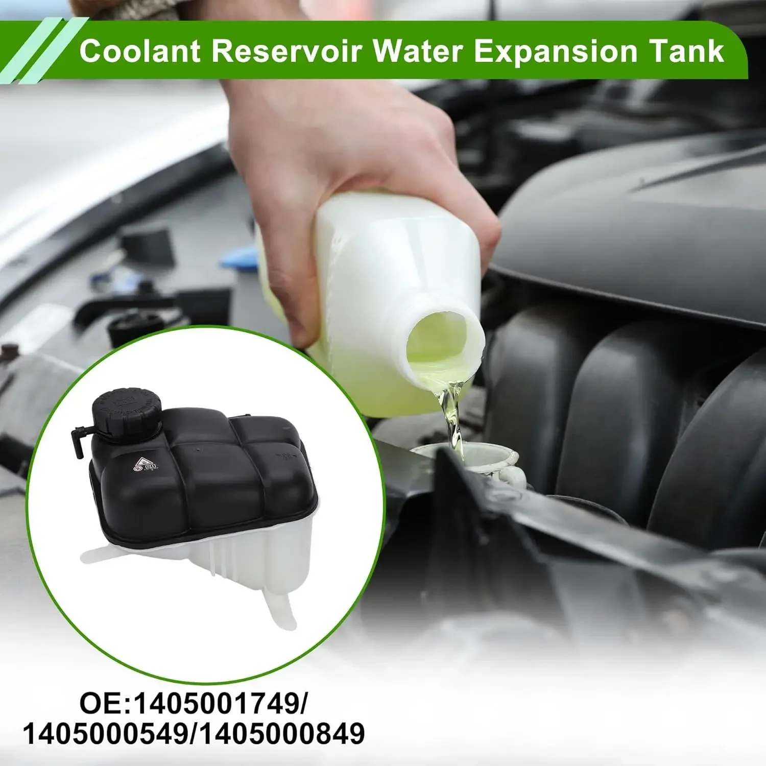 1405001749 2105010615 For Benz 500SEC/600SEL/S420 Dedicated Coolant Reservoir (Expansion Tank) with Lid
1405001749 2105010615 For Benz 500SEC/600SEL/S420 Dedicated Coolant Reservoir (Expansion Tank) with Lid