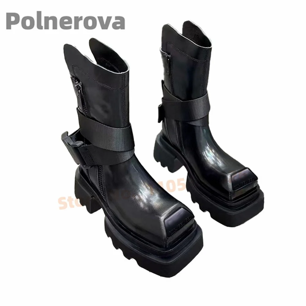 Thick Soled Work Mororcycle Boots Women Black Leather Square Toe Western Cowboy Boots Belt Buckle Platform Ankle Knight Boots
Thick Soled Work Mororcycle Boots Women Black Leather Square Toe Western Cowboy Boots Belt Buckle Platform Ankle Knight Boots
