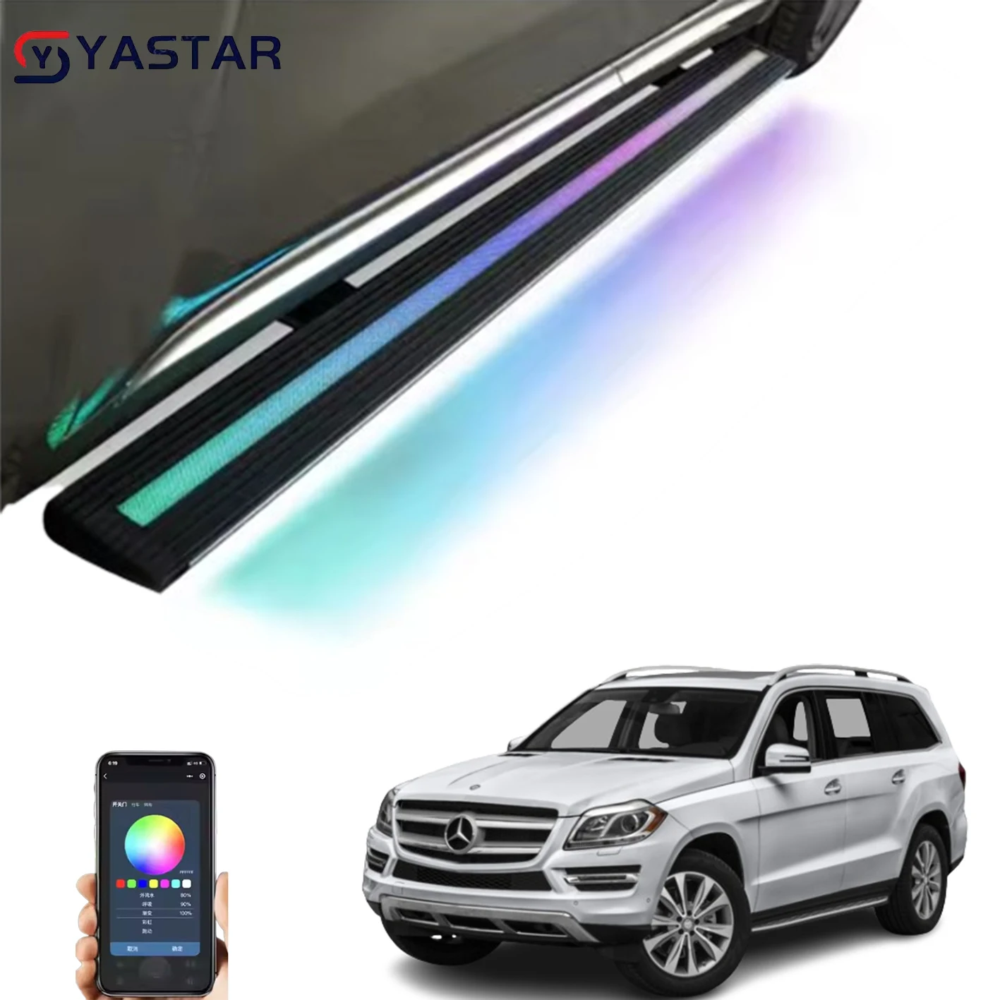 For Electric Side Step Power Running Board With Double Streamer Light with APP Control for Mercedes-Benz ML/GL/GLK
For Electric Side Step Power Running Board With Double Streamer Light with APP Control for Mercedes-Benz ML/GL/GLK
