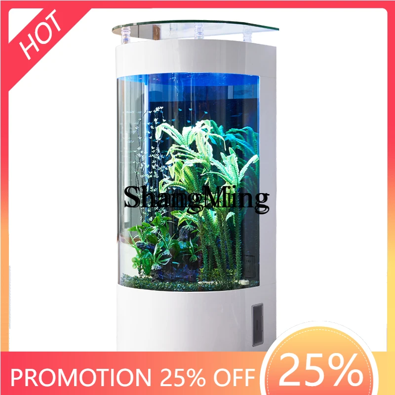 Элегантный роскошный полукруглый аквариум для гостиной, небольшой домашний напольный стеклянный аквариум для золотых рыбок.
Элегантный роскошный полукруглый аквариум для гостиной, небольшой домашний напольный стеклянный аквариум для золотых рыбок.