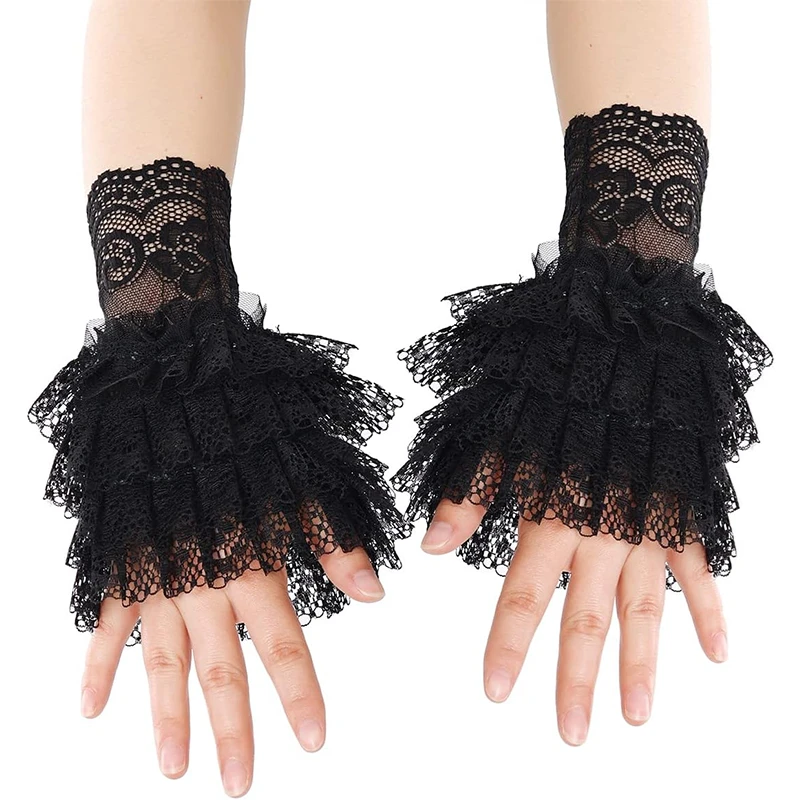 Sweet Lace Mesh Cuffs Layered Decorative Fake Sleeves Wedding Party Stage Costume Detachable Wristband Accessories
Sweet Lace Mesh Cuffs Layered Decorative Fake Sleeves Wedding Party Stage Costume Detachable Wristband Accessories