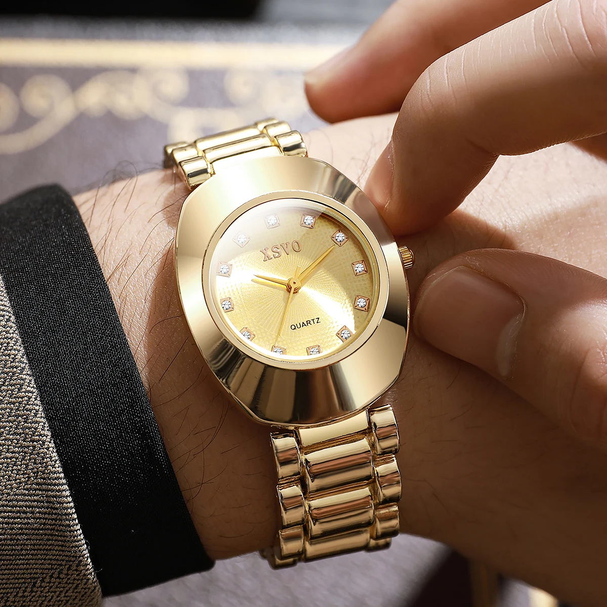 Friend’s Birthday Gift: Couple’s Quartz Watch in Gold with Diamonds, Water-Resistant, Stainless Steel Bracelet, Exporter’s Watch
Friend’s Birthday Gift: Couple’s Quartz Watch in Gold with Diamonds, Water-Resistant, Stainless Steel Bracelet, Exporter’s Watch