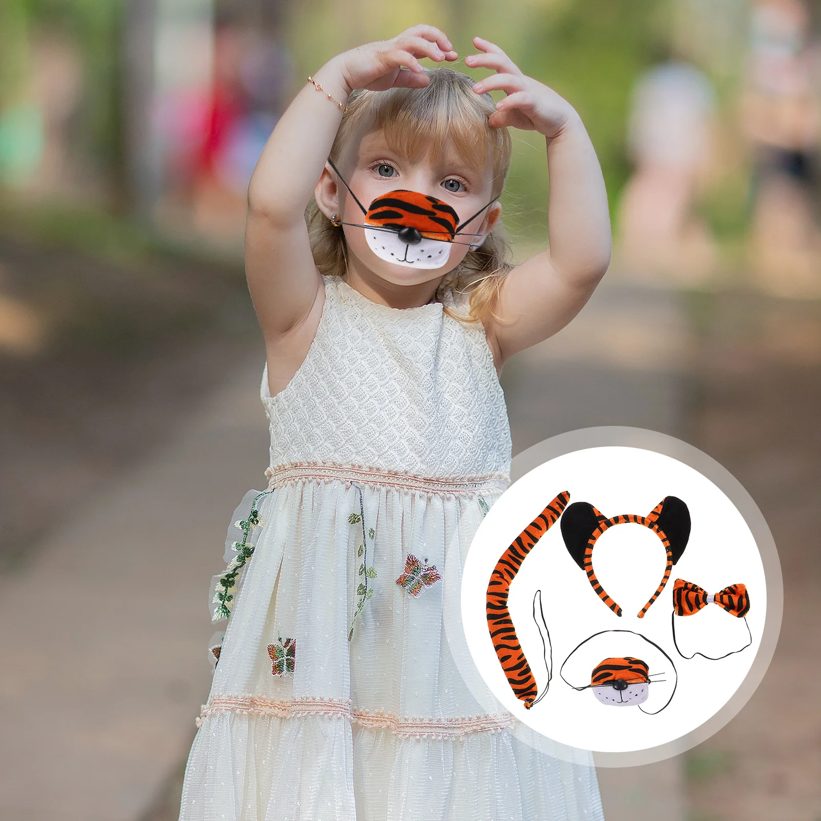 1Set Cartoon Tiger Headband Ears Tail Set Costume Kit for Kids Party Halloween Christmas Animal Cosplay Role Play
1Set Cartoon Tiger Headband Ears Tail Set Costume Kit for Kids Party Halloween Christmas Animal Cosplay Role Play