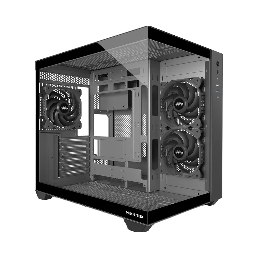 MUSETEX Pre-Installed 3 X 120mm Fans 360MM RAD Support 270° Full View Tempered Glass Black Y6 Type-C Mid Tower ATX Computer Case
MUSETEX Pre-Installed 3 X 120mm Fans 360MM RAD Support 270° Full View Tempered Glass Black Y6 Type-C Mid Tower ATX Computer Case