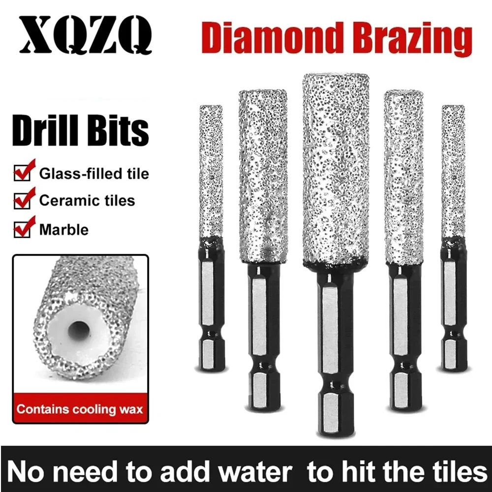 Drilling and Grinding Hexagonal Shank Diamond Drill Bit Hole Saw for Dry Ceramic Tile, Marble, Granite, and Porcelain 6-12mm
Drilling and Grinding Hexagonal Shank Diamond Drill Bit Hole Saw for Dry Ceramic Tile, Marble, Granite, and Porcelain 6-12mm