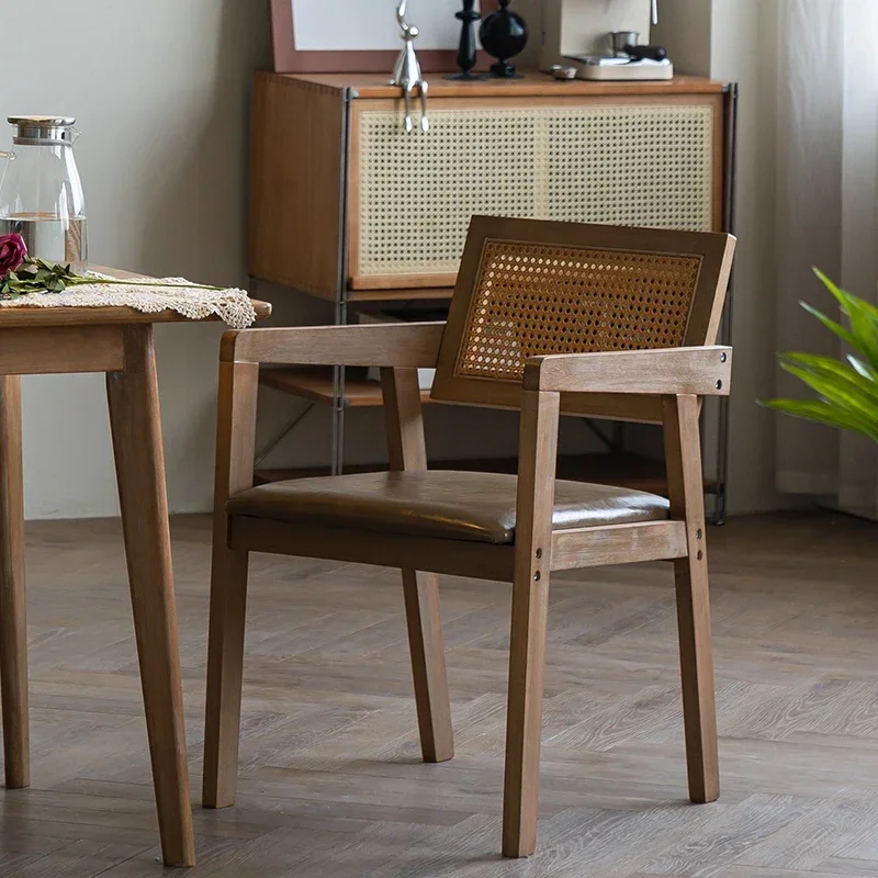 Nordic Solid Wood Dining Chairs Rattan Weave Restaurant Stools Double Side Armrest Backrest Seat Comfort Sponge Home Furniture
Nordic Solid Wood Dining Chairs Rattan Weave Restaurant Stools Double Side Armrest Backrest Seat Comfort Sponge Home Furniture