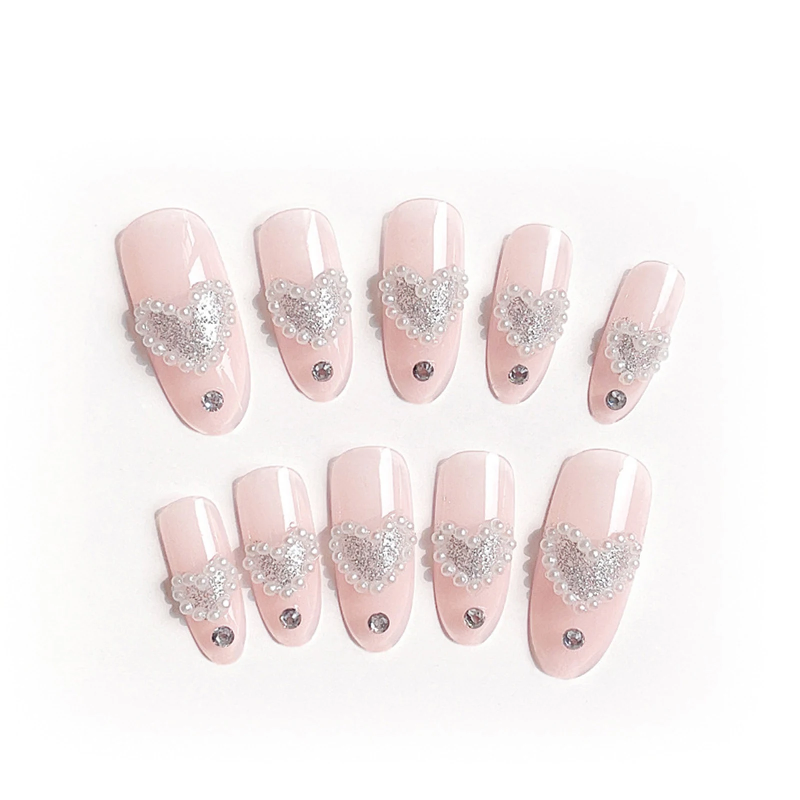 Nail Patch Detachable Peach Heart Shaped Pearl Glue Models Gifts For Girls Jelly Glue Type
Nail Patch Detachable Peach Heart Shaped Pearl Glue Models Gifts For Girls Jelly Glue Type