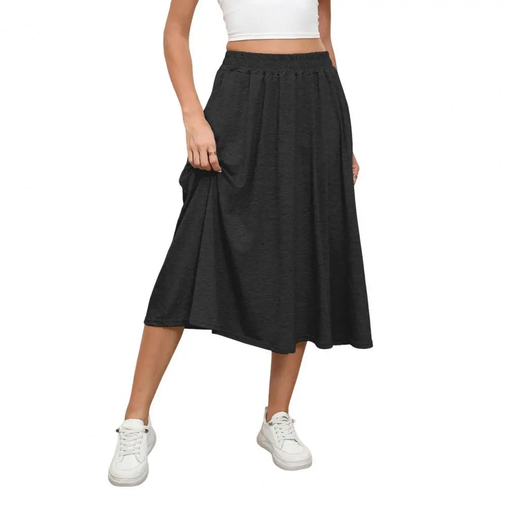 High Waist Midi Skirt Women's with Elastic Hem Mid-calf Length Solid Color Commuting
High Waist Midi Skirt Women's with Elastic Hem Mid-calf Length Solid Color Commuting