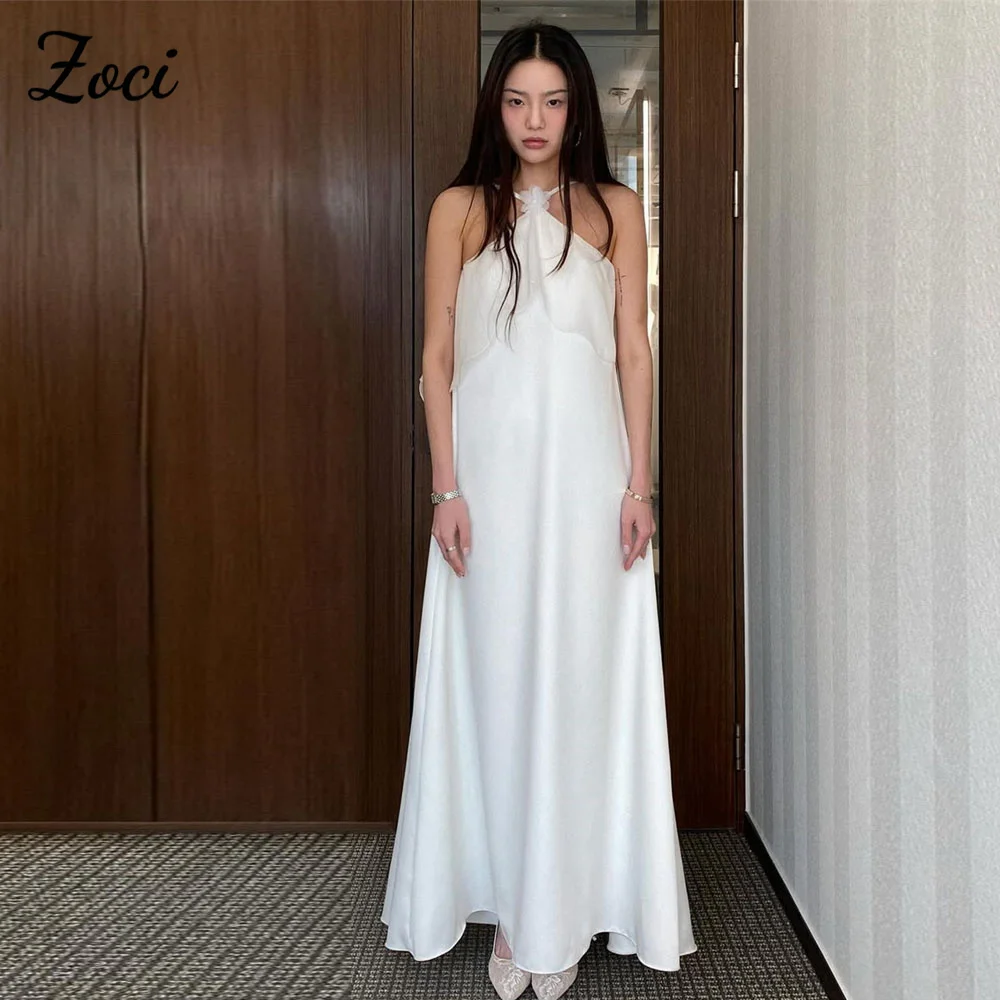 Zoci Customized Halter A Line Korea Wedding Dresses Silk Satin Sleeveless Floor Length Formal Evening Party Dresses 빅사이즈 파티드레스
Zoci Customized Halter A Line Korea Wedding Dresses Silk Satin Sleeveless Floor Length Formal Evening Party Dresses 빅사이즈 파티드레스