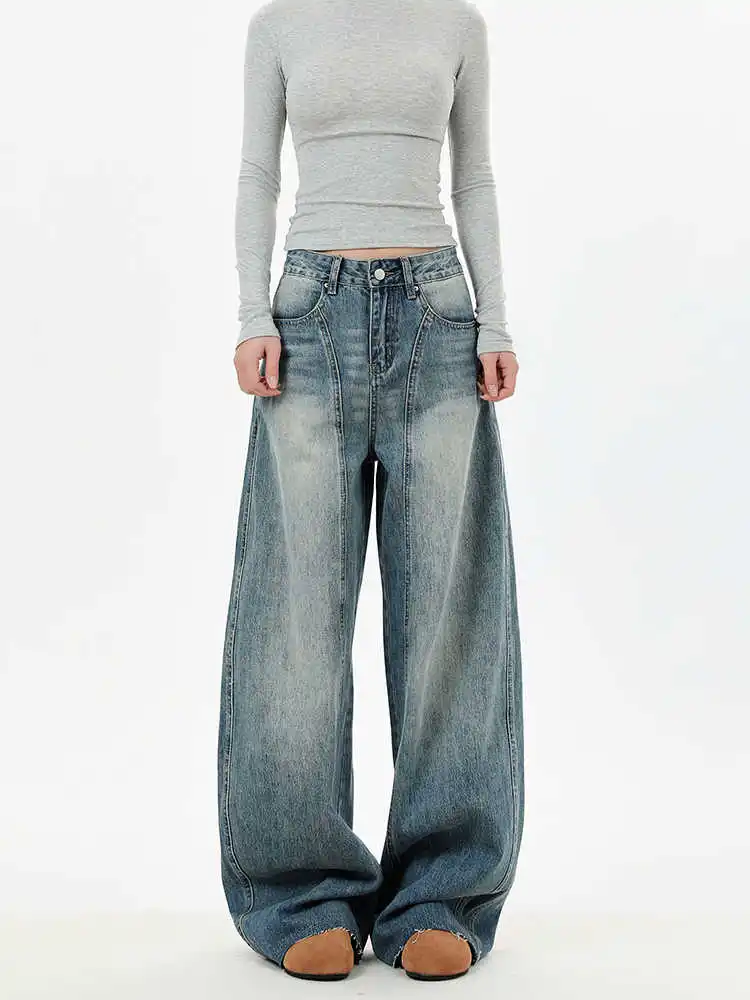 Blue Womens Jeans High Waist Straight Baggy Denim Pants Streetwear American Fashion Gradient 2024 Female Wide Leg Denim Trouser
Blue Womens Jeans High Waist Straight Baggy Denim Pants Streetwear American Fashion Gradient 2024 Female Wide Leg Denim Trouser