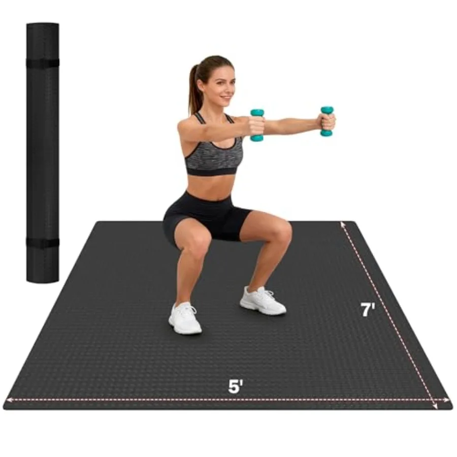 Extra Large Exercise Mat, 7'x5' (6mm) Thick Workout Mat for Home Gym & Garage Flooring, Shoe-Friendly, Non-Slip, Ultra Durable, Thick Large Workout Mats for Home Workouts
Extra Large Exercise Mat, 7'x5' (6mm) Thick Workout Mat for Home Gym & Garage Flooring, Shoe-Friendly, Non-Slip, Ultra Durable, Thick Large Workout Mats for Home Workouts