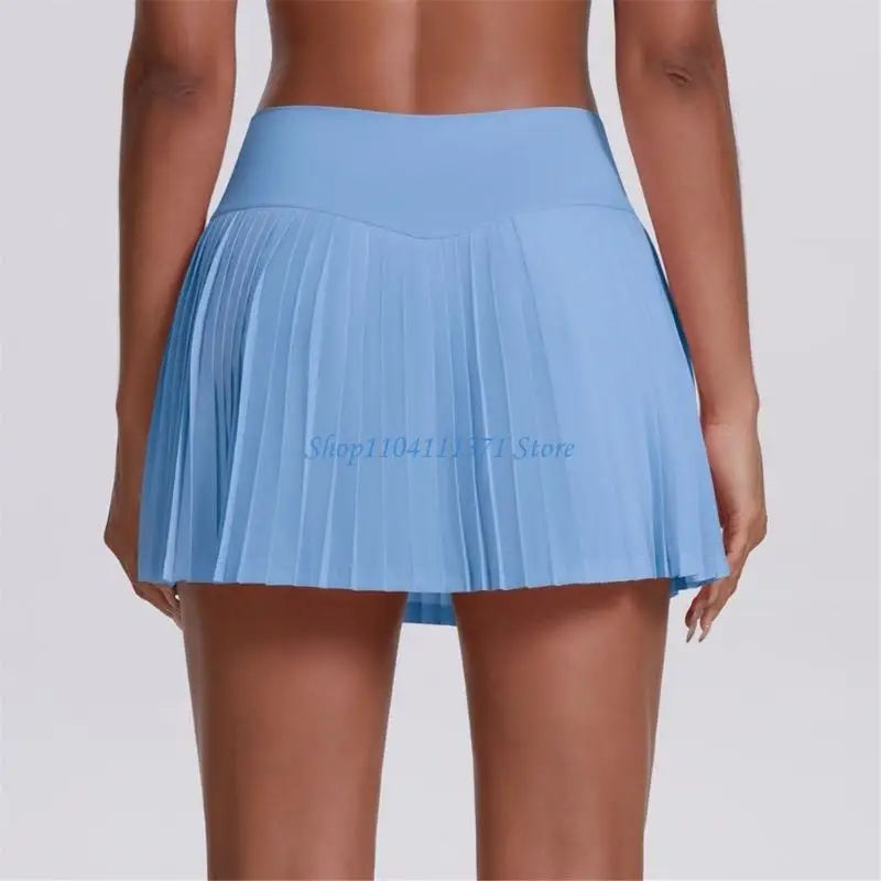 P9FC Women Pleated Tennis Skirt High Waist Athletic Skorts Skirt With Shorts Pocket 13 S98cde6a96b3849b49b34292d8612b070I
