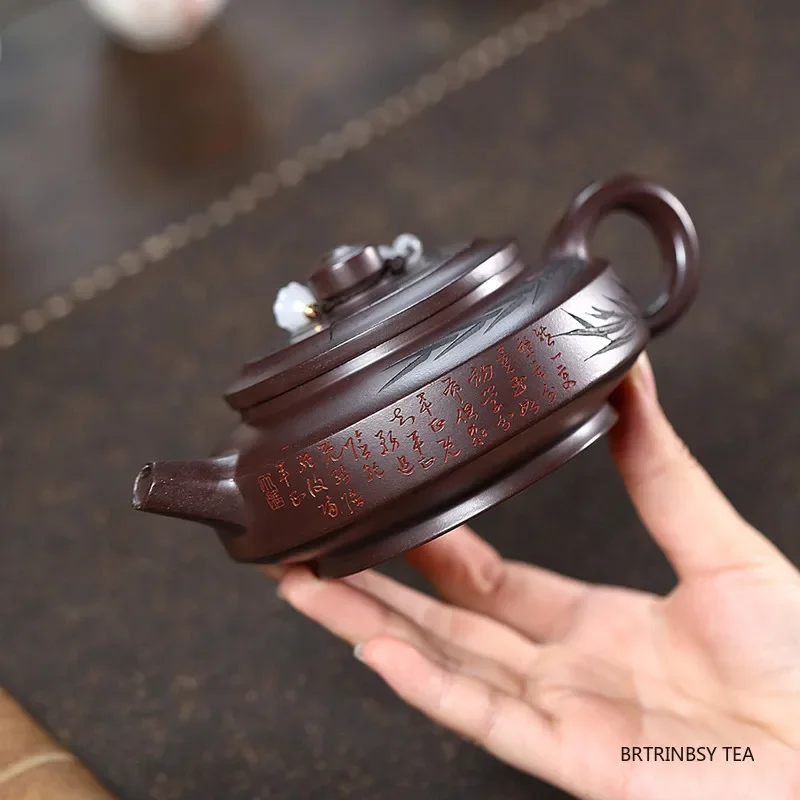 240ml Yixing Handmade Purple Clay Teapot Tradition Bamboo Leaf Zisha Tea Pot Household Beauty Kettle Chinese Tea Set Accessories
240ml Yixing Handmade Purple Clay Teapot Tradition Bamboo Leaf Zisha Tea Pot Household Beauty Kettle Chinese Tea Set Accessories