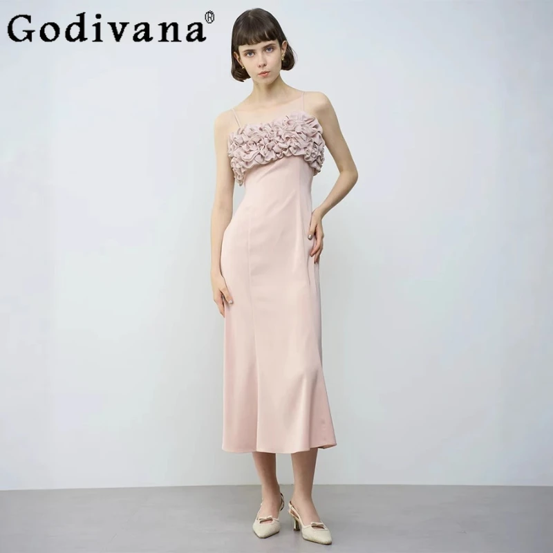 Japanese Fashion Sweet Pink Long Suspender Dress Summer New Women's Slim-Fit Elegant Chiffon Dress Ladies Daily Casual Dresses
Japanese Fashion Sweet Pink Long Suspender Dress Summer New Women's Slim-Fit Elegant Chiffon Dress Ladies Daily Casual Dresses