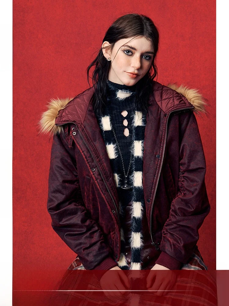 BeerBro American Street Sle Worn Wax Feel Loose Cotton Leather Jaet Women's Autumn Winter Thiened ort Coat with Fur C...
BeerBro American Street Sle Worn Wax Feel Loose Cotton Leather Jaet Women's Autumn Winter Thiened ort Coat with Fur C...