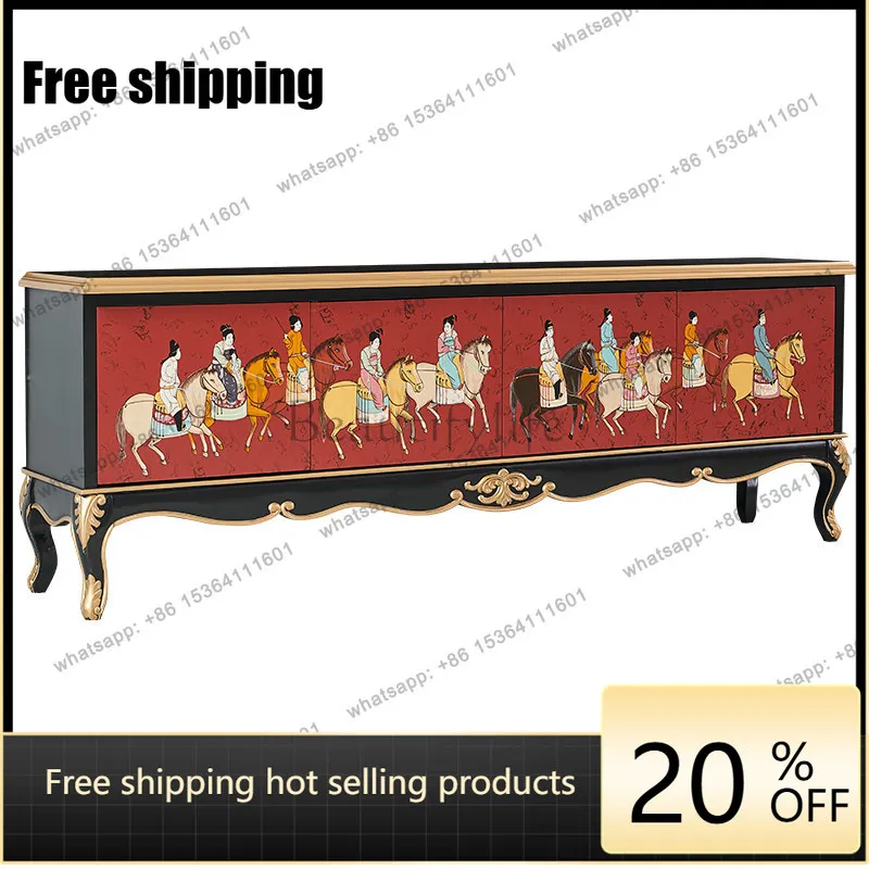 XX. New Chinese high-end French engraving living room floor-to-ceiling high-foot solid wood coffee table TV cabinet combination
XX. New Chinese high-end French engraving living room floor-to-ceiling high-foot solid wood coffee table TV cabinet combination