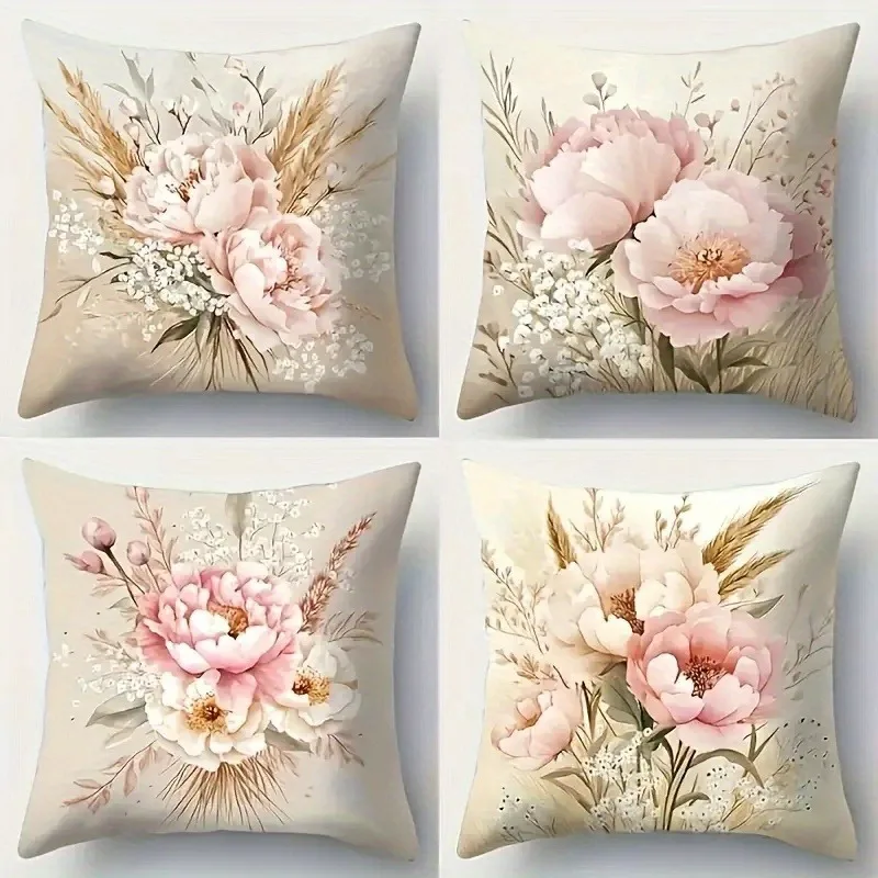 Blush Peony & Pampas Grass Pillowcase: Soft Neutral Floral Pattern Cushion Cover for Elegant Cozy Home Sofa Decor
Blush Peony & Pampas Grass Pillowcase: Soft Neutral Floral Pattern Cushion Cover for Elegant Cozy Home Sofa Decor