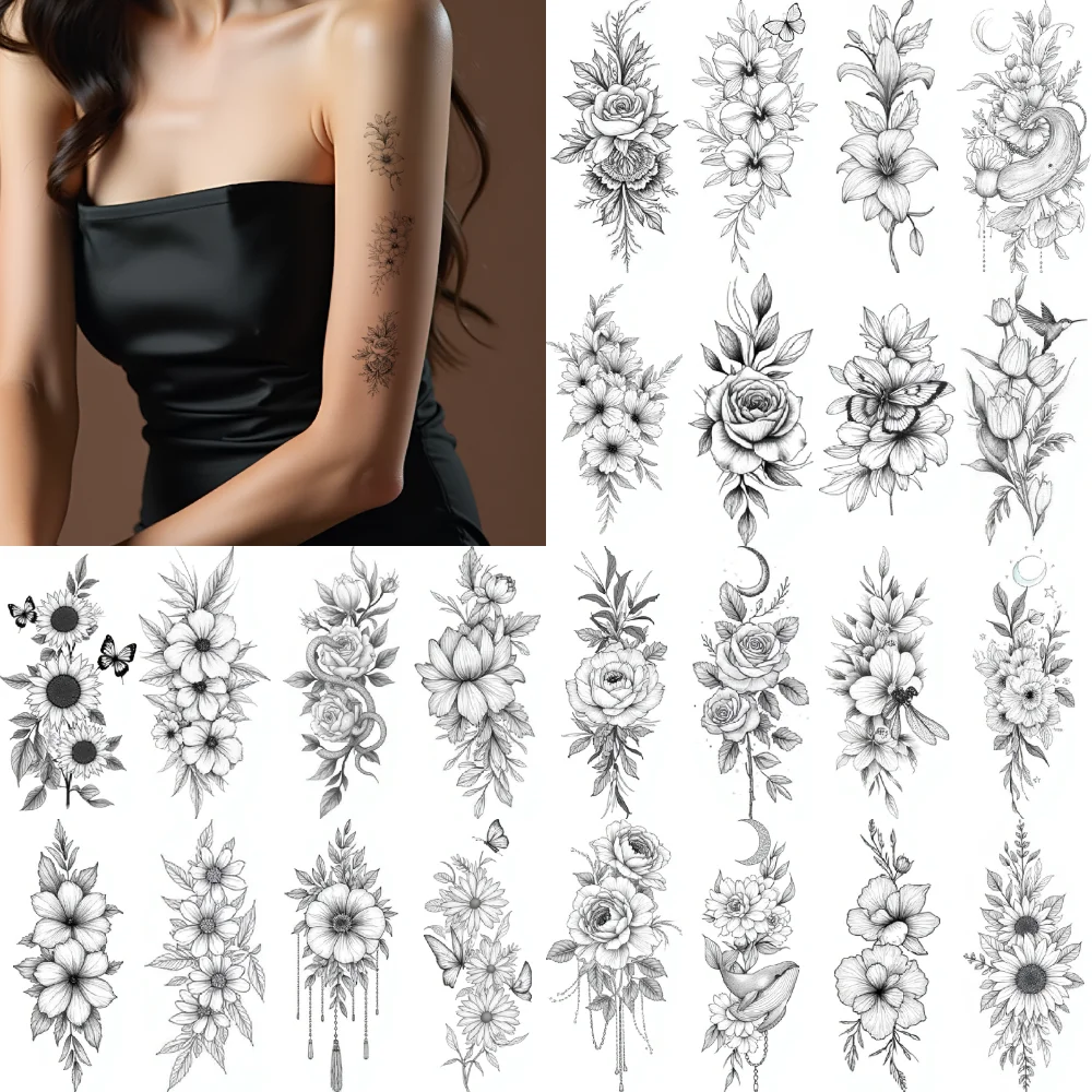 9pcs Temporary Tattoo waterproof long-lasting body stickers Leaves Roses Floral Arrangement for Adults arms shoulders
9pcs Temporary Tattoo waterproof long-lasting body stickers Leaves Roses Floral Arrangement for Adults arms shoulders