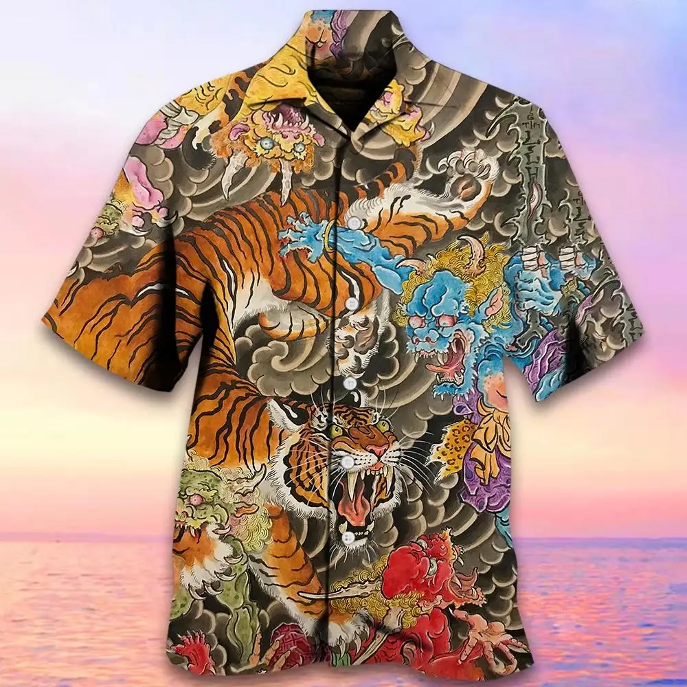 Tiger Print Shirt Men'S Summer Casual Plus Size Button-Up Short-Sleeved Shirt Xs-5xl
Tiger Print Shirt Men'S Summer Casual Plus Size Button-Up Short-Sleeved Shirt Xs-5xl