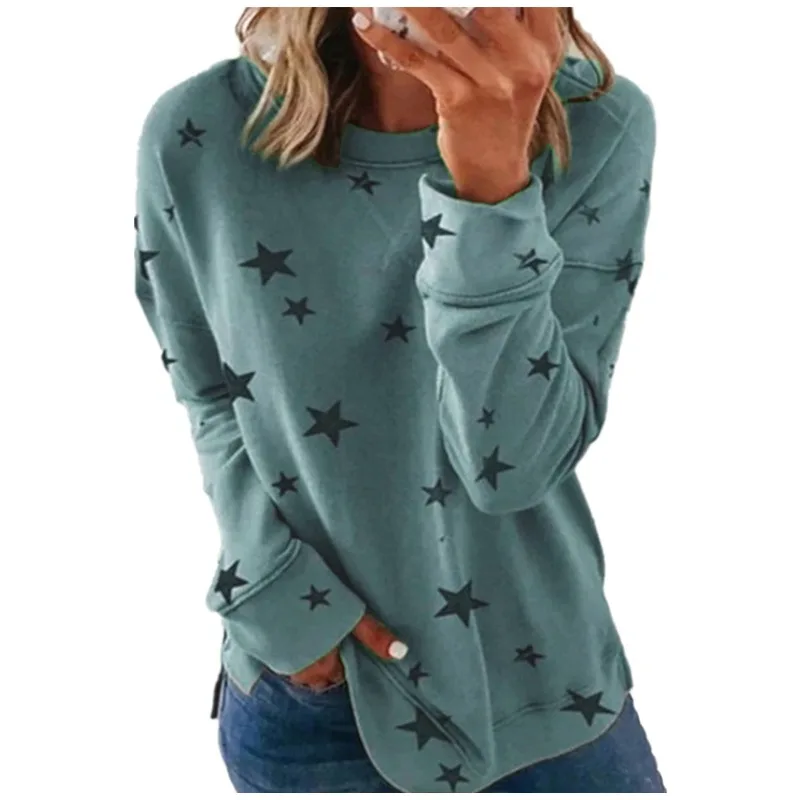 2026 Women's Star Print Crew Neck Sweatshirt Casual Long Sleeve Loose Fit Pullover Tops Cute Y2K Streetwear for Daily Wear
2026 Women's Star Print Crew Neck Sweatshirt Casual Long Sleeve Loose Fit Pullover Tops Cute Y2K Streetwear for Daily Wear