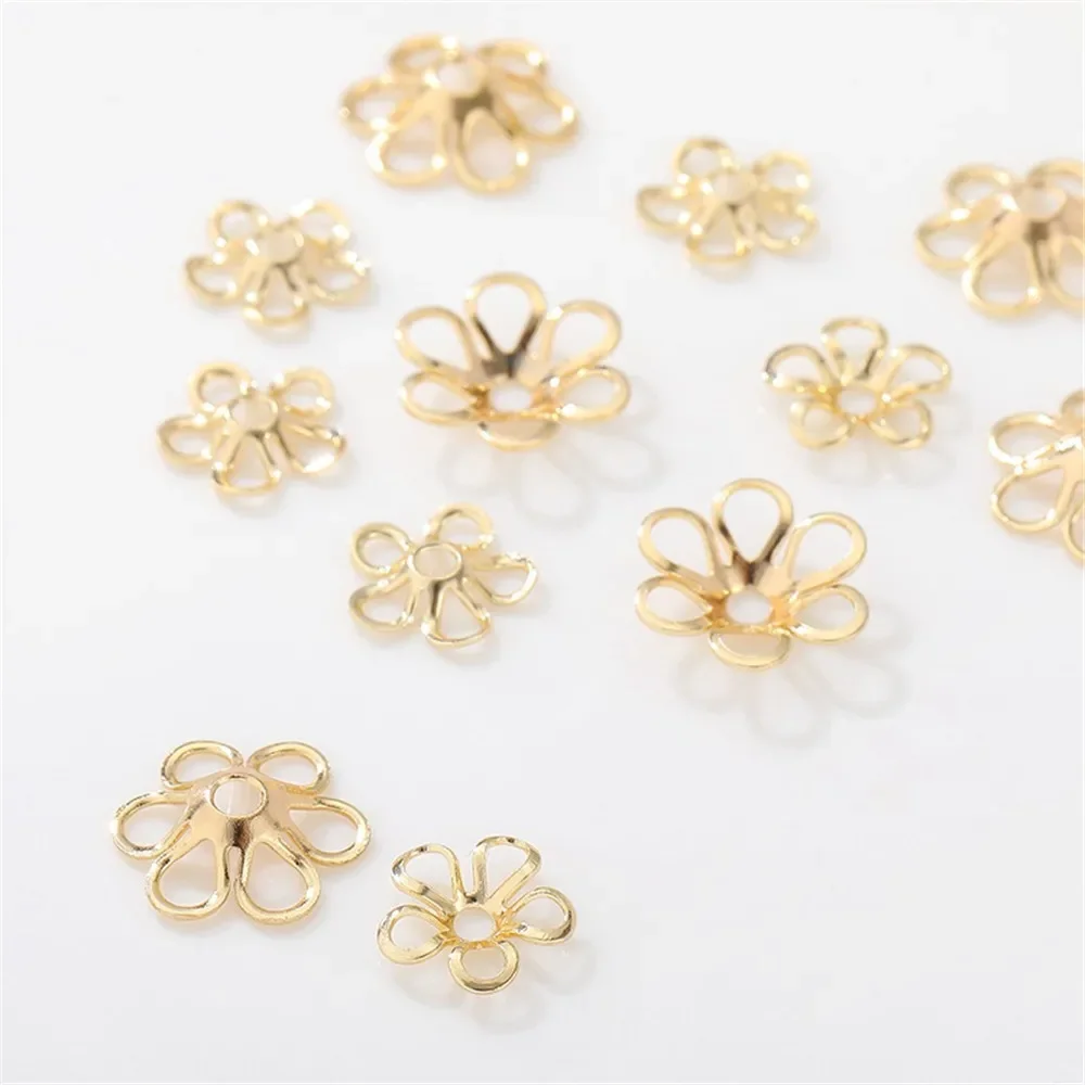 14K Gold-plated Geometric Flower Cap with Flower Tray Spacer Handmade Diy Bracelet Necklace Beaded Jewelry Material Accessories
14K Gold-plated Geometric Flower Cap with Flower Tray Spacer Handmade Diy Bracelet Necklace Beaded Jewelry Material Accessories