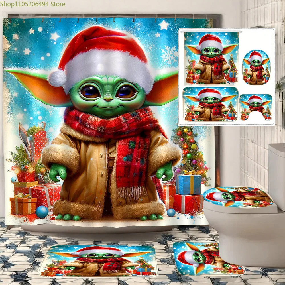 4pcs Star Wars Grogu Four-piece Bathroom Set | Featuring a Shower Curtain with Hooks, Creative 2D Print Design, Polyester Mate
4pcs Star Wars Grogu Four-piece Bathroom Set | Featuring a Shower Curtain with Hooks, Creative 2D Print Design, Polyester Mate
