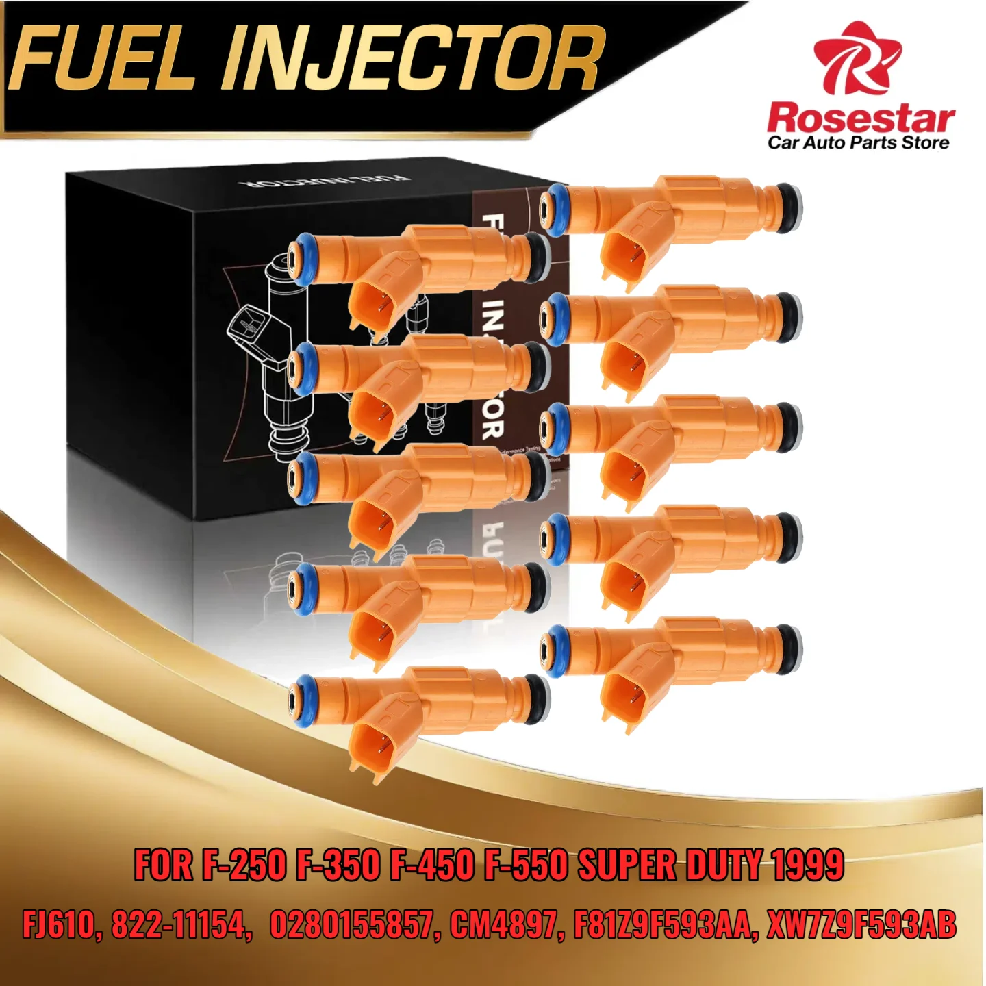 10PCS Fuel Injectors for Ford F250 F350 Super Duty for Ford E350 Econoline 1999 6.8L V10 FJ610
10PCS Fuel Injectors for Ford F250 F350 Super Duty for Ford E350 Econoline 1999 6.8L V10 FJ610