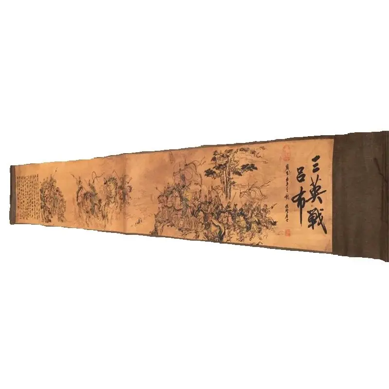 Chinese Old Long Scroll Calligraphy Painting Mural Portrait of Lu Bu in the Three Heroes' War Traditional Art Decor
Chinese Old Long Scroll Calligraphy Painting Mural Portrait of Lu Bu in the Three Heroes' War Traditional Art Decor