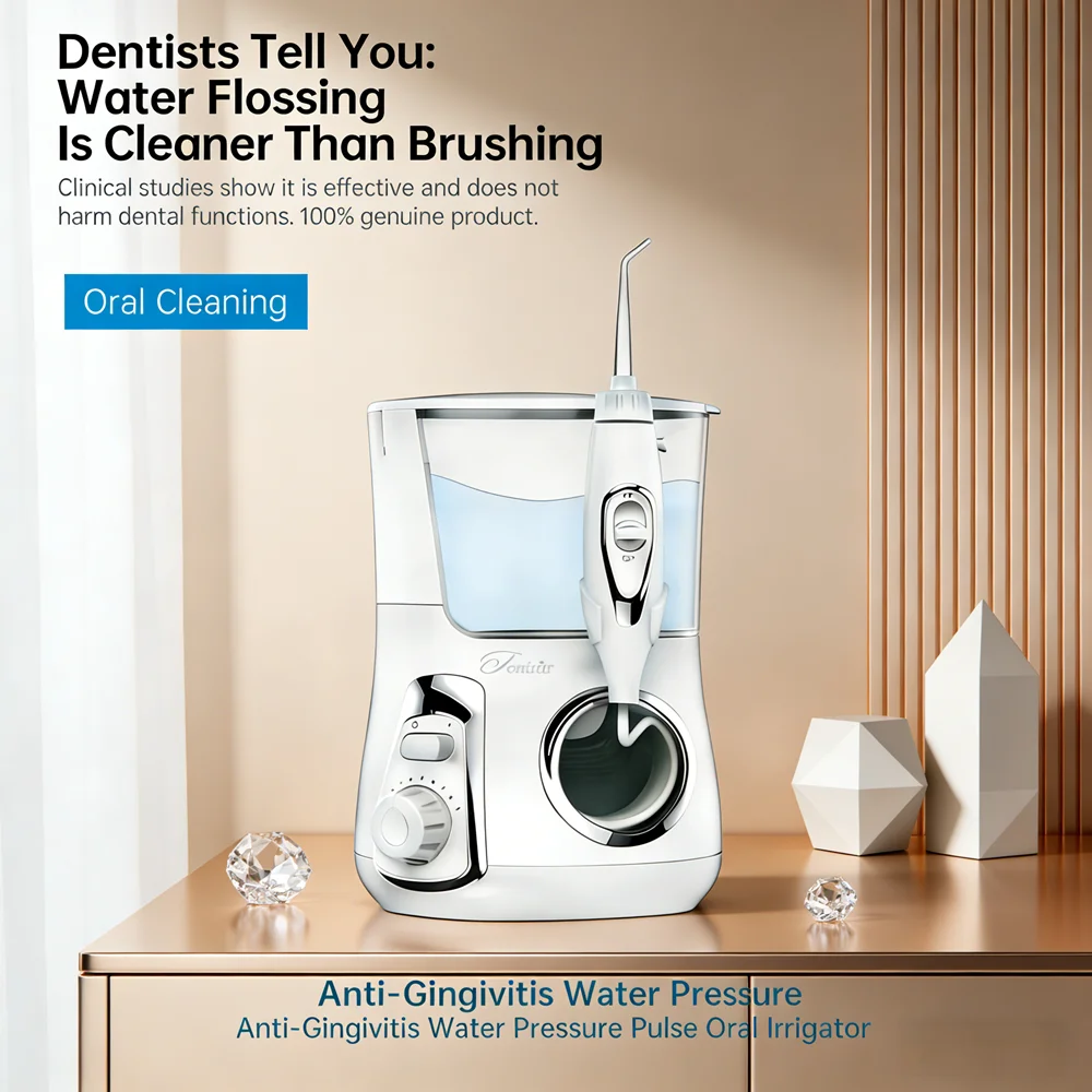 800ML Electric Oral Irrigator Desktop 10 Modes 5 Nozzles Family Teeth Cleaning Water Flosser
800ML Electric Oral Irrigator Desktop 10 Modes 5 Nozzles Family Teeth Cleaning Water Flosser