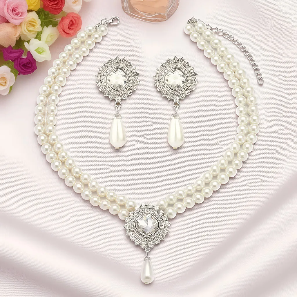 3pcs Elegant Vintage Jewelry Set for Women Pearl Shaped Droplet Necklace Shiny Crystal Choker Bridal Wedding Earrings Party
3pcs Elegant Vintage Jewelry Set for Women Pearl Shaped Droplet Necklace Shiny Crystal Choker Bridal Wedding Earrings Party