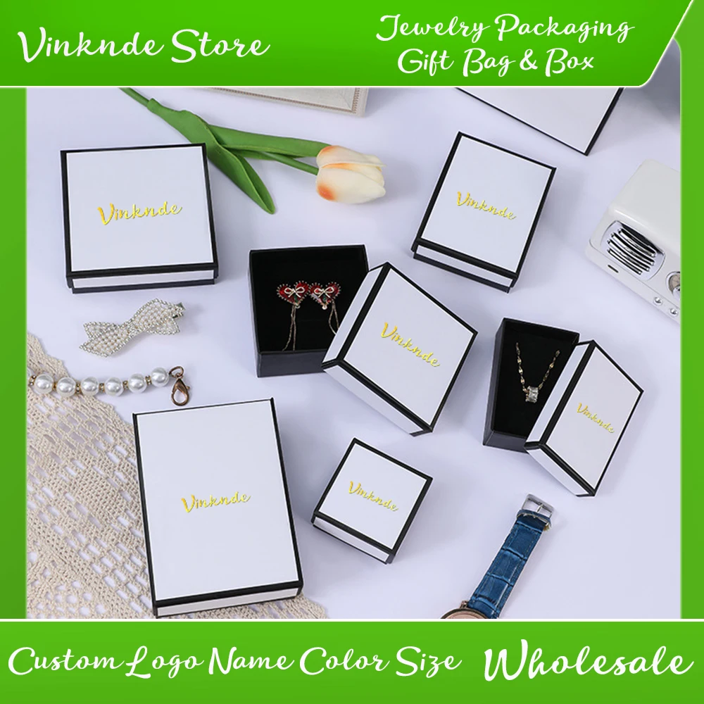 24Pack Personalized Logo Paper Jewelry Box Wedding Gift Packaging for Ring Earring Necklace Pendant Bracelet Storage Dust Boxes
24Pack Personalized Logo Paper Jewelry Box Wedding Gift Packaging for Ring Earring Necklace Pendant Bracelet Storage Dust Boxes