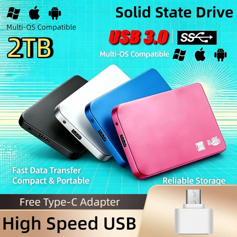 Original Portable External Hard Drive 2TB SSD USB 3.0 Fast Transmission Massive Storage For Laptop PC Desktop Mac Plus
Original Portable External Hard Drive 2TB SSD USB 3.0 Fast Transmission Massive Storage For Laptop PC Desktop Mac Plus