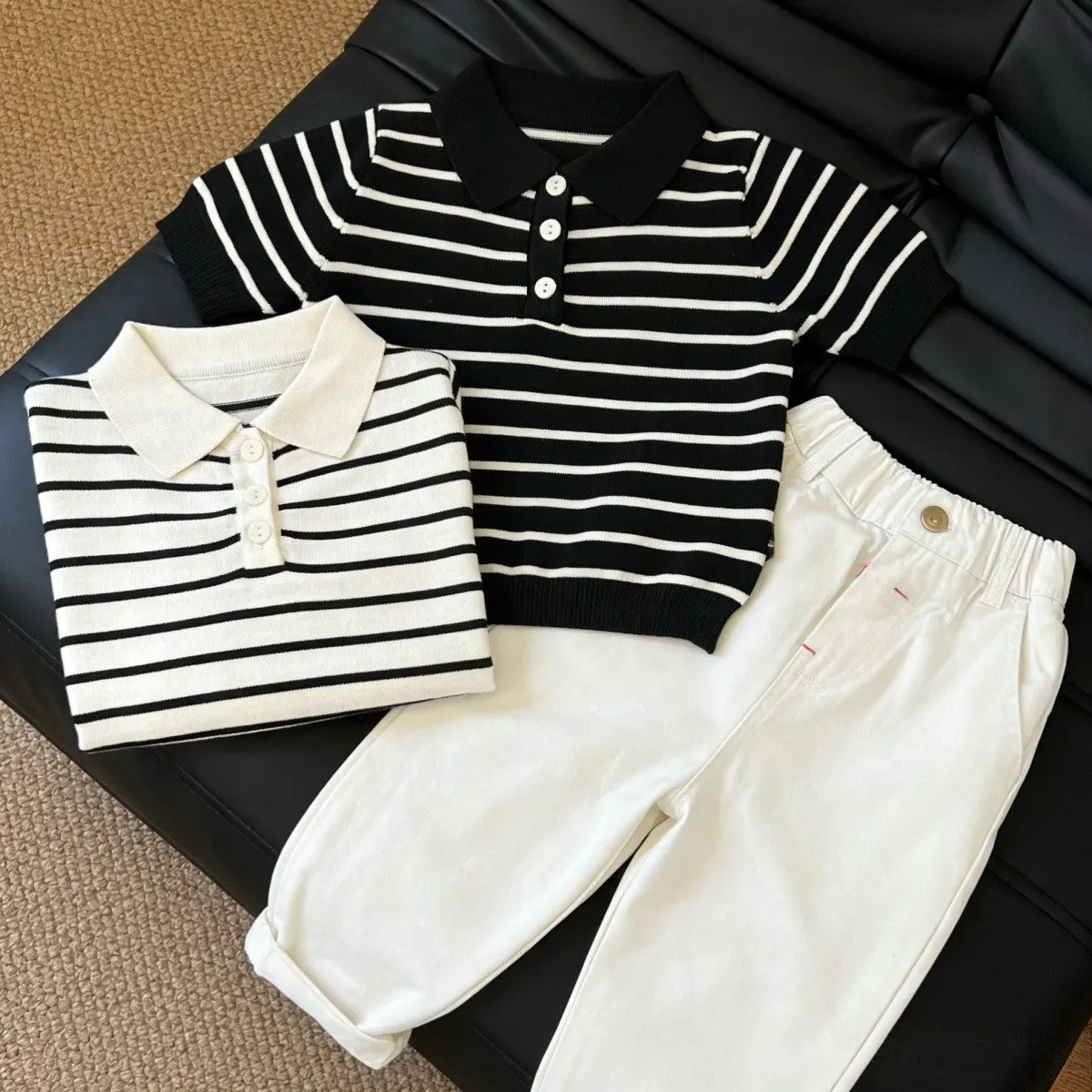 Boys' Summer Polo Shirt Striped Short Sleeve Set 2026 New Children's Versatile Casual Pants 2-piece Set 80-140cm
Boys' Summer Polo Shirt Striped Short Sleeve Set 2026 New Children's Versatile Casual Pants 2-piece Set 80-140cm