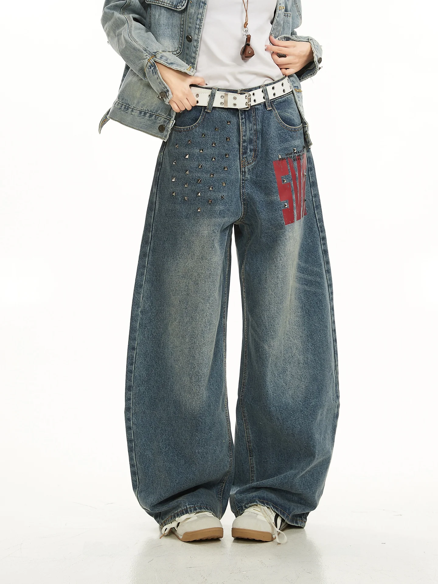 Retro American Heavy Du Rivet Denim Jeans Women's Spring Autumn New Street Sle Wide Leg Pants Trendy Brand Long Trousers
Retro American Heavy Du Rivet Denim Jeans Women's Spring Autumn New Street Sle Wide Leg Pants Trendy Brand Long Trousers