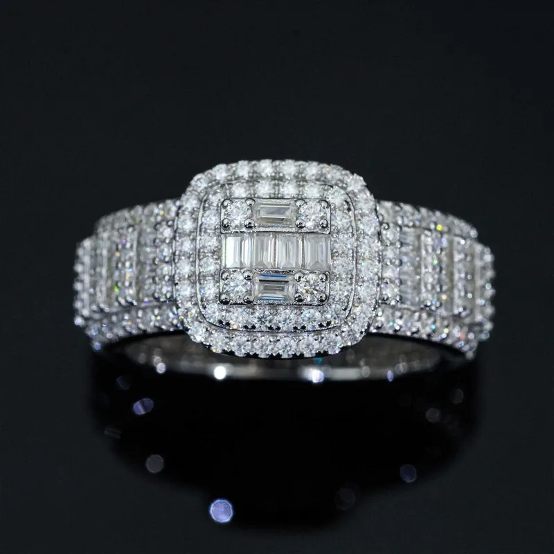Emerald Cutting Moissanite Ring Hip Hop Rapper Men Luxurious Rock Full Diamond S925 Sterling Silver Fine Jewelry Drop Shipping
Emerald Cutting Moissanite Ring Hip Hop Rapper Men Luxurious Rock Full Diamond S925 Sterling Silver Fine Jewelry Drop Shipping