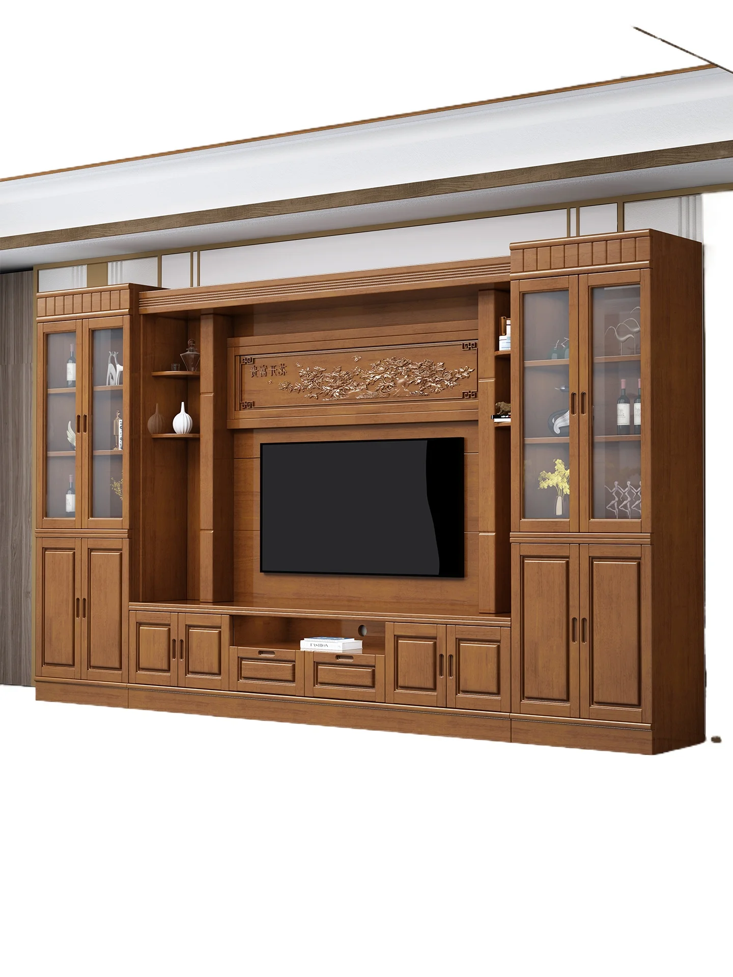 Solid wood TV cabinet Living room video cabinet Floor storage TV background wall Living room combination storage
Solid wood TV cabinet Living room video cabinet Floor storage TV background wall Living room combination storage