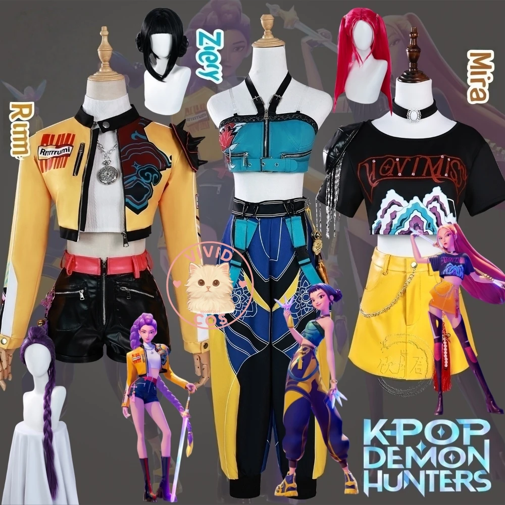 Anime Demon Hunters Cosplay Costume Rumi Mira Zoey Role Playing Stage Outfit Colorful Uniform for Women Comic Con Party Suits
Anime Demon Hunters Cosplay Costume Rumi Mira Zoey Role Playing Stage Outfit Colorful Uniform for Women Comic Con Party Suits