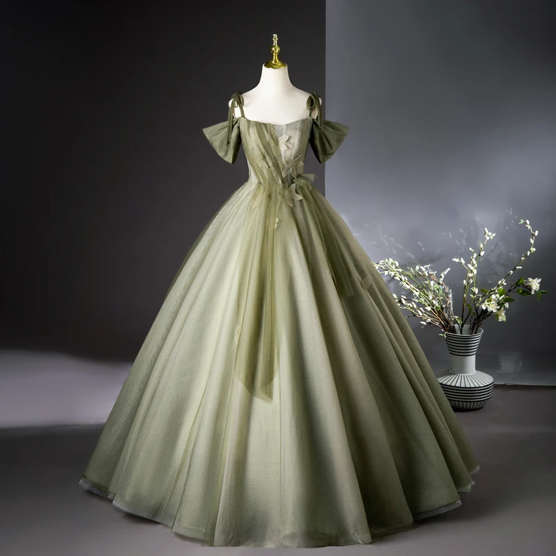 Зеленое платье Quinceanera 2025, элегантное бальное платье принцессы с открытыми плечами, прозрачный шифоновый стиль
Зеленое платье Quinceanera 2025, элегантное бальное платье принцессы с открытыми плечами, прозрачный шифоновый стиль