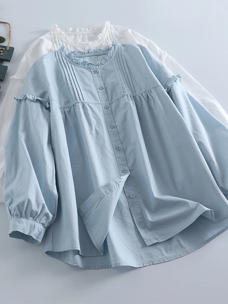 Женский свободный топ-фонарь в стиле ретро с кружевным воротником-стойкой, весна 20225, элегантный утягивающий аккордеон со складками для поездок на работу, мода
Женский свободный топ-фонарь в стиле ретро с кружевным воротником-стойкой, весна 20225, элегантный утягивающий аккордеон со складками для поездок на работу, мода