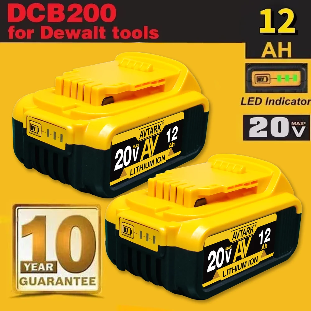 DCB200 20V/18V 12Ah Battery for DeWalt Power Tools - Rechargeable Lithium Battery, Compatible with 20V & 18V Electric Tools
DCB200 20V/18V 12Ah Battery for DeWalt Power Tools - Rechargeable Lithium Battery, Compatible with 20V & 18V Electric Tools