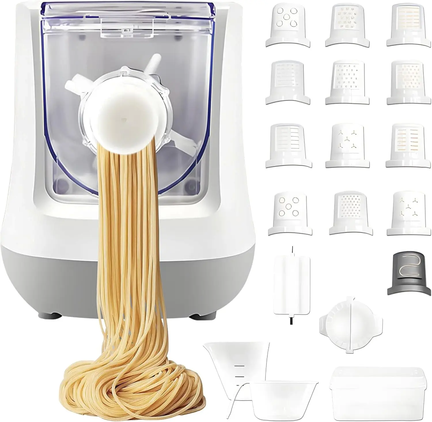 Electric Pasta Maker, Automatic Noodle Maker Machine with 13 Types of Noodles Molds, for Homemade Spaghetti, Fettucine, Penne, D
Electric Pasta Maker, Automatic Noodle Maker Machine with 13 Types of Noodles Molds, for Homemade Spaghetti, Fettucine, Penne, D