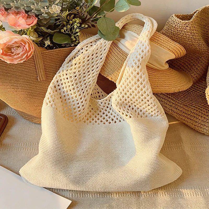 Designer Knitted Handbags Female Large Capacity Totes Women's Pack Summer Beach Bag Big Purses Casual Hollow Woven Shoulder Bags
Designer Knitted Handbags Female Large Capacity Totes Women's Pack Summer Beach Bag Big Purses Casual Hollow Woven Shoulder Bags