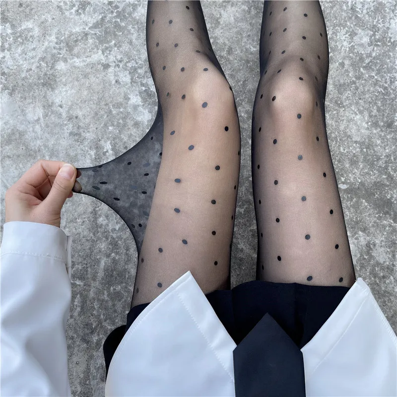 Women's Summer Sheer Black Polka Dot Pantyhose, Seamless Glossy Mesh Tights, Sexy Transparent Dot Print Stockings, Thin Lightweight Nylon Fishnet Legwear for Girls
Women's Summer Sheer Black Polka Dot Pantyhose, Seamless Glossy Mesh Tights, Sexy Transparent Dot Print Stockings, Thin Lightweight Nylon Fishnet Legwear for Girls