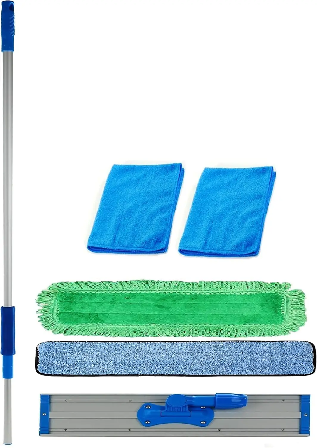 48 Inch Commercial Microfiber Mop Kit with Telescopic Handle and Washable Pads
48 Inch Commercial Microfiber Mop Kit with Telescopic Handle and Washable Pads