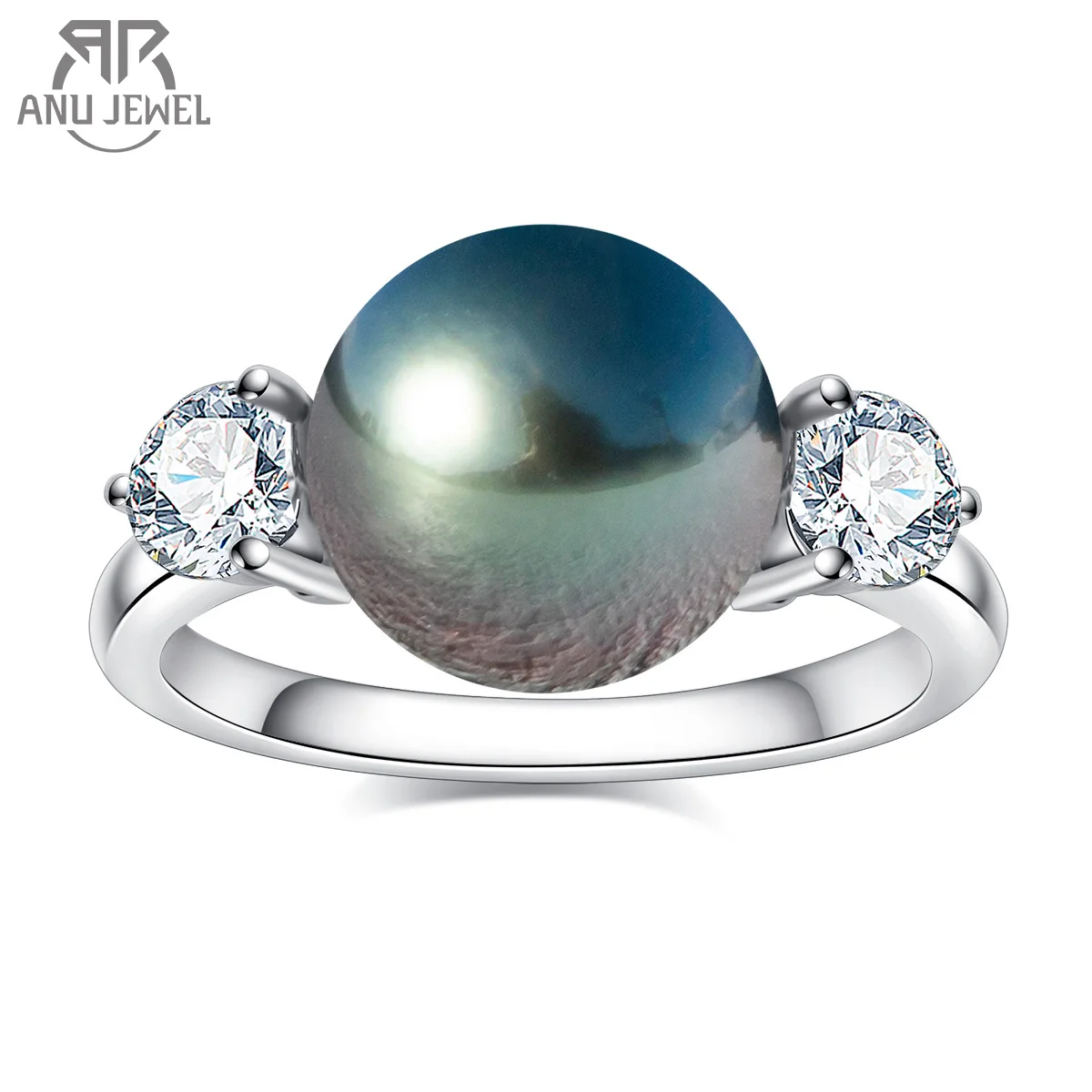 AnuJewel 10K White Gold 11-12mm Natural Tahitian Black Pearl Moissanite Diamond Engagement rings Fine Jewelry Gifts Wholesale
AnuJewel 10K White Gold 11-12mm Natural Tahitian Black Pearl Moissanite Diamond Engagement rings Fine Jewelry Gifts Wholesale
