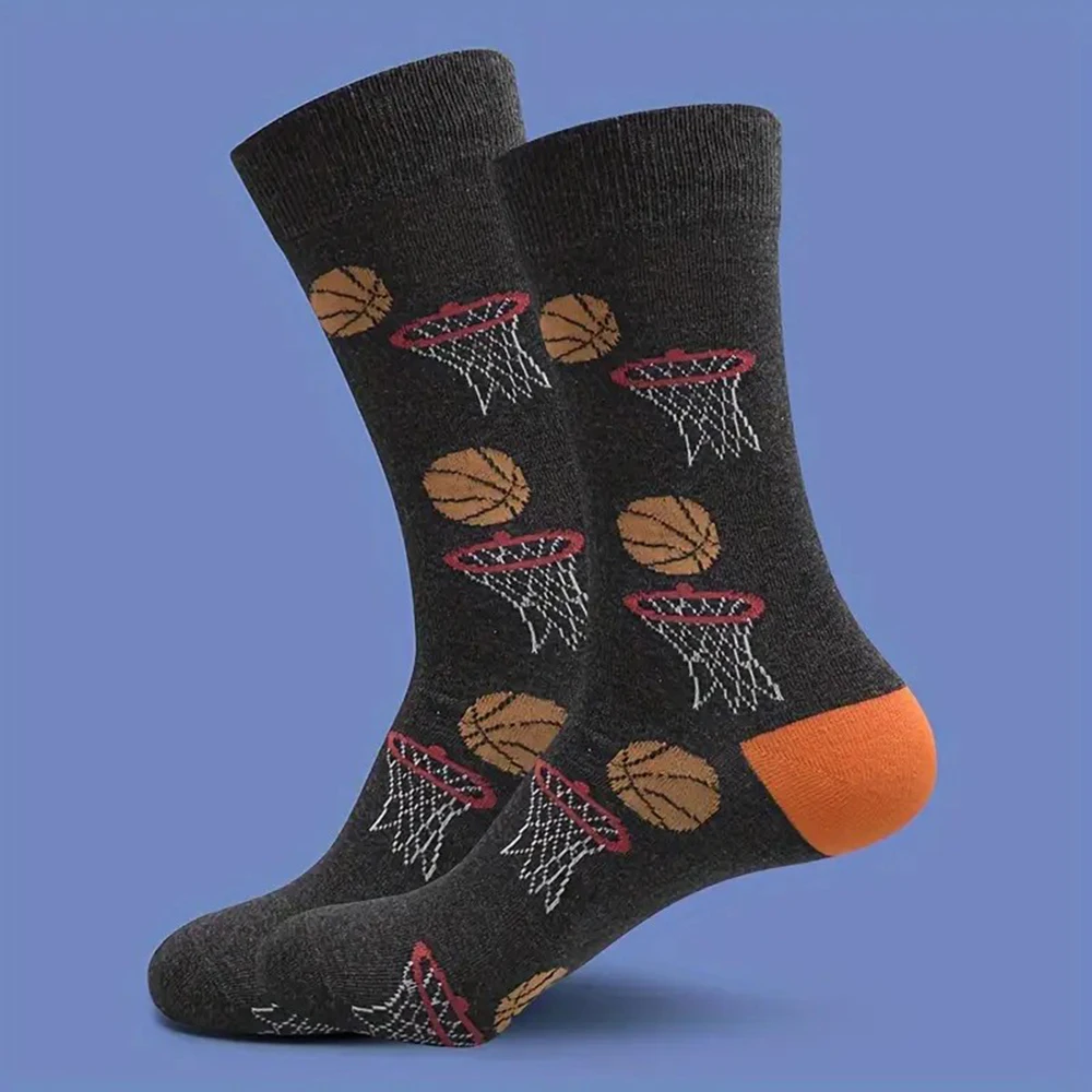 1/2 Pairs Men Cotton Mid Tube Socks Fashionable Sports Style Basketball Print Comfortable Sweat Absorbing Breathable Casual Sock
1/2 Pairs Men Cotton Mid Tube Socks Fashionable Sports Style Basketball Print Comfortable Sweat Absorbing Breathable Casual Sock