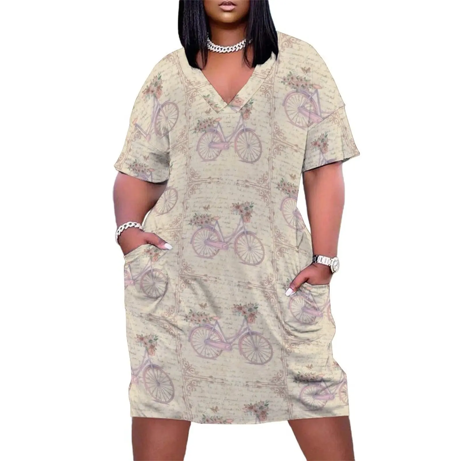 Shabby Chic Vintage Pink Bicycle and Roses Loose Pocket Dress dress women summer 2025 womens dress party night
Shabby Chic Vintage Pink Bicycle and Roses Loose Pocket Dress dress women summer 2025 womens dress party night