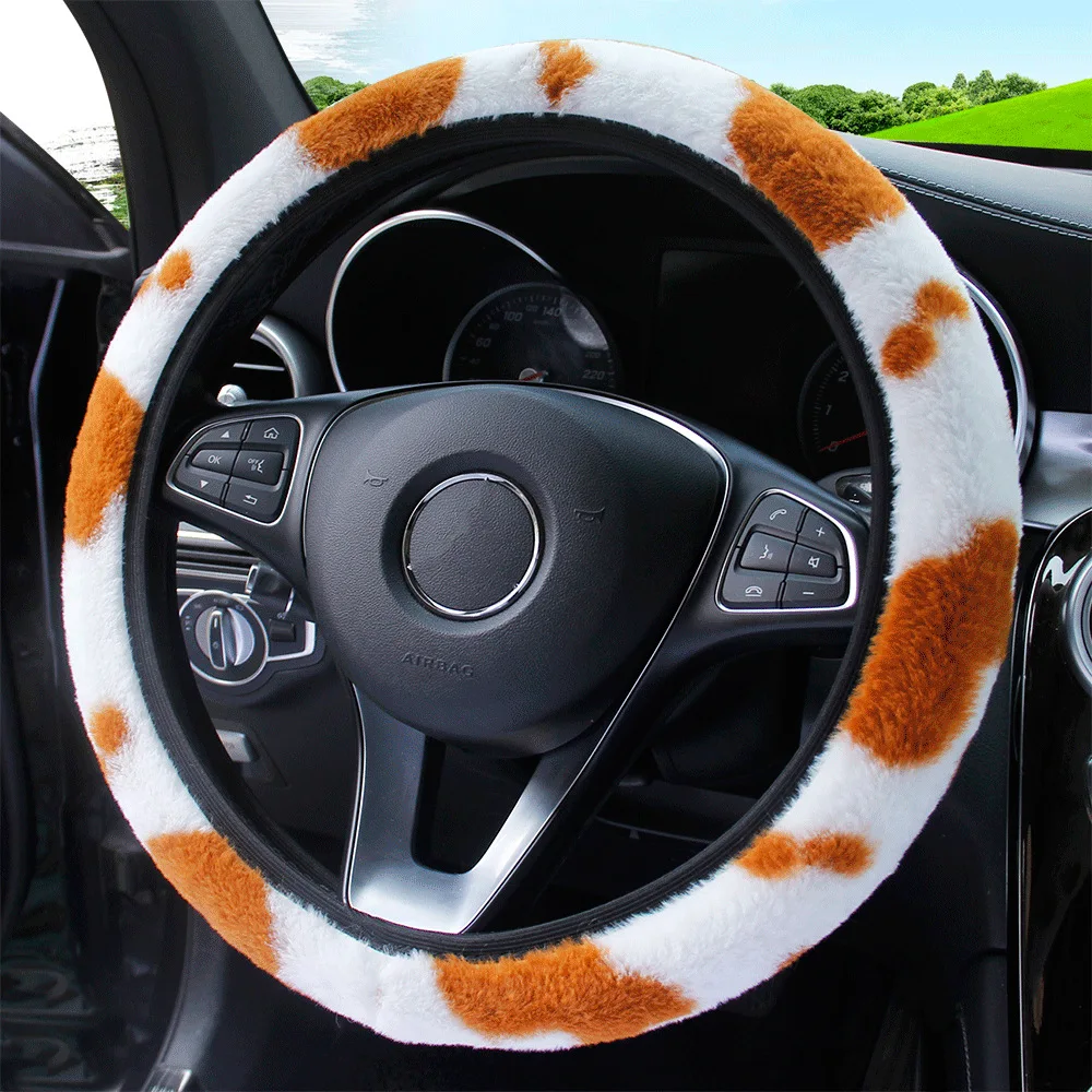 37-38cm Anti-slip Car Steering Wheel Cover Warm Super Thick Soft Plush For Winter Warm Protector Decoration Cover Cow Stria
37-38cm Anti-slip Car Steering Wheel Cover Warm Super Thick Soft Plush For Winter Warm Protector Decoration Cover Cow Stria