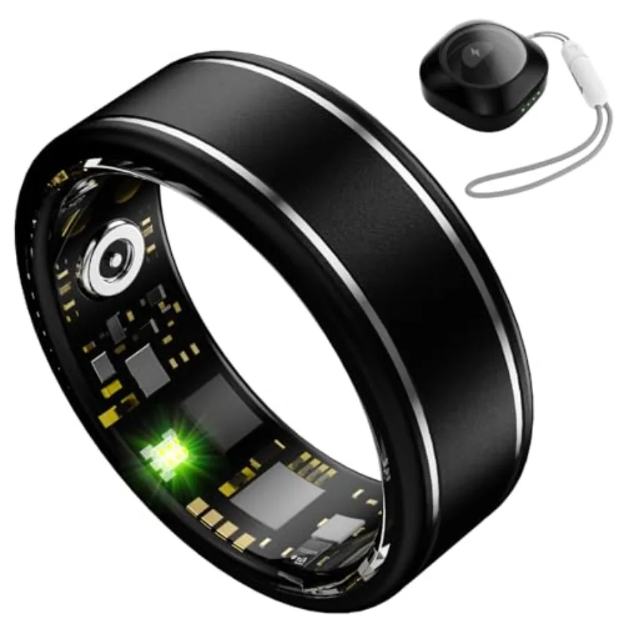 Activity Tracker Ring for Men Smart Ring with Heart Rate SpO2 Blood Pressure Sleep Monitoring Step Calorie Counter 5ATM Waterpr
Activity Tracker Ring for Men Smart Ring with Heart Rate SpO2 Blood Pressure Sleep Monitoring Step Calorie Counter 5ATM Waterpr